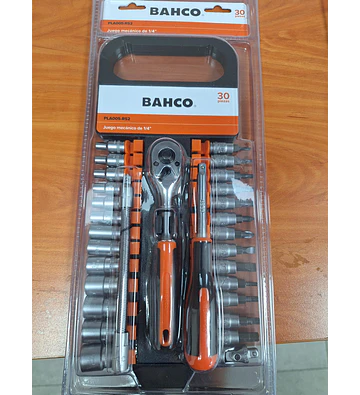 Juego Dados De 1/4 De 4 a 14 mm Y Puntas + Acc .30 PZS BAHCO