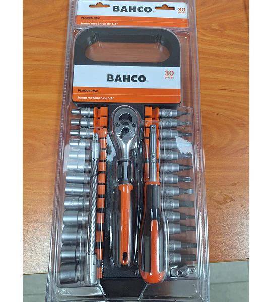 Juego Dados De 1/4 De 4 a 14 mm Y Puntas + Acc .30 PZS BAHCO