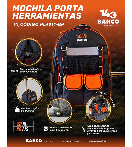 MOCHILA PTA HTAS C/ CORREA AJUST + ASA TELESCOPICA Y RUEDAS