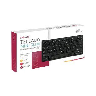 Mini Teclado Usb Dblue Negro Slim Cableado