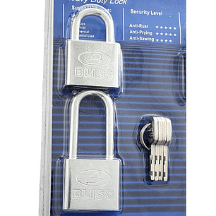 Pack 4 Candados de Seguridad 30mm Gancho Corto / Largo 10044