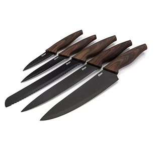 Set Cuchillería Oster 5 Pcs con Mango Estilo Madera Godfrey