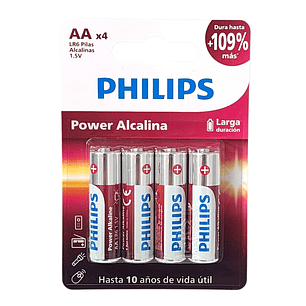 Pack 4 Pilas AA Alcalinas LR6P4B Philips