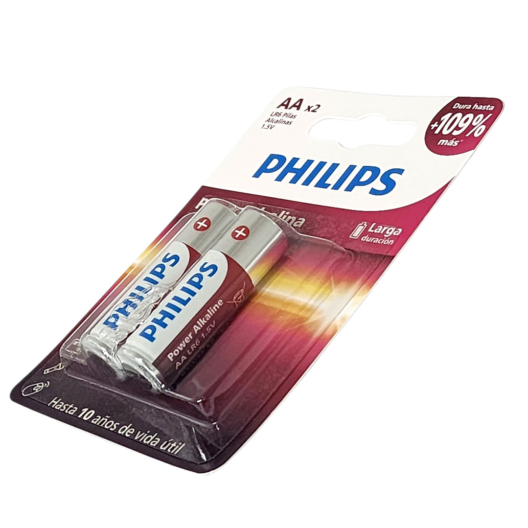 Pack 2 Pilas AA Alcalinas LR6P2B Philips 6