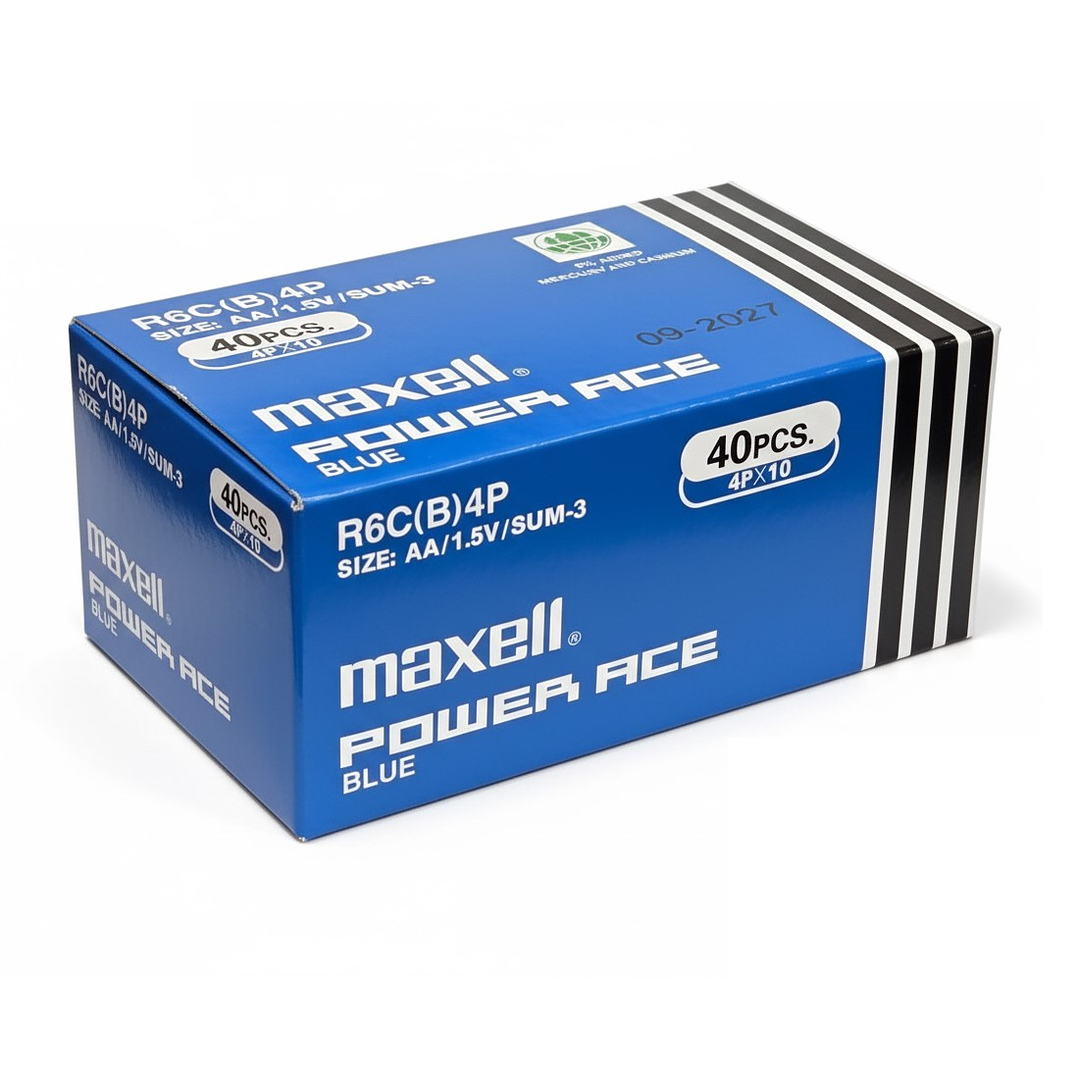 Pack 40 Pilas Carbón Maxell AA Power Ace Blue 2
