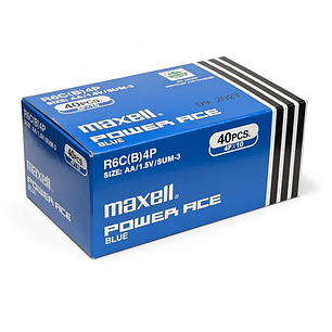 Pack 40 Pilas Carbón Maxell AA Power Ace Blue