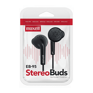 Audífono Stereo Buds Maxell EB-95 jack 3.5mm Negro