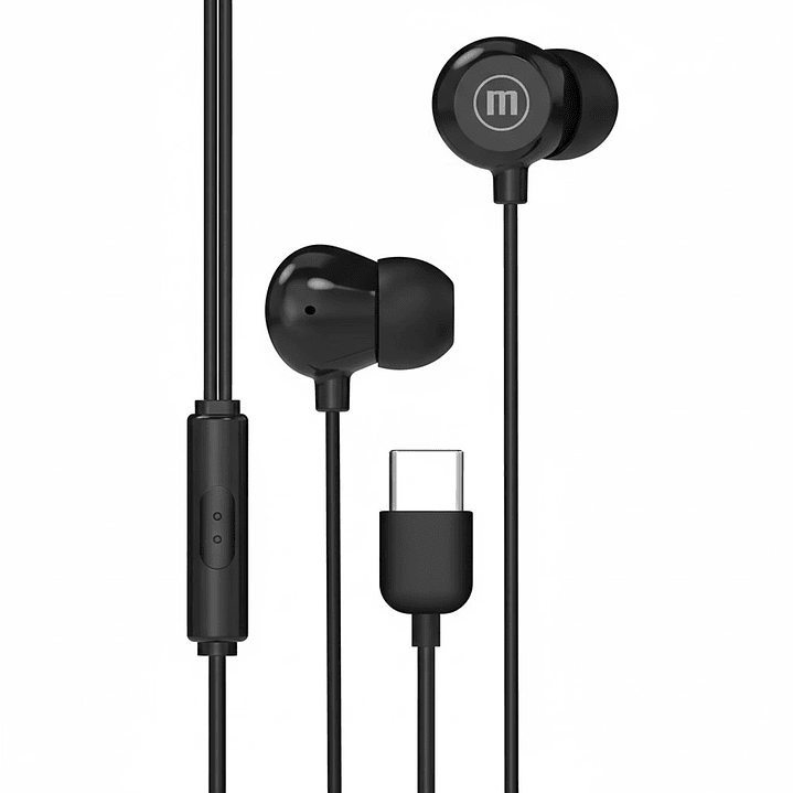 Audífonos Maxell INBAX USB-C Con Mic In Ear Tipo C Negro 1