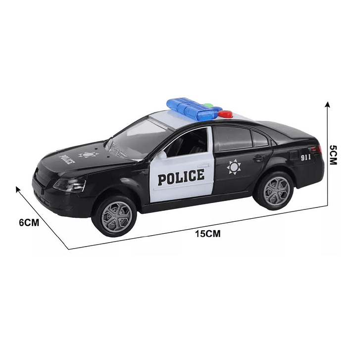 Juguete Auto Policía Patrulla Luces Sonido Fricción DBG1675 4