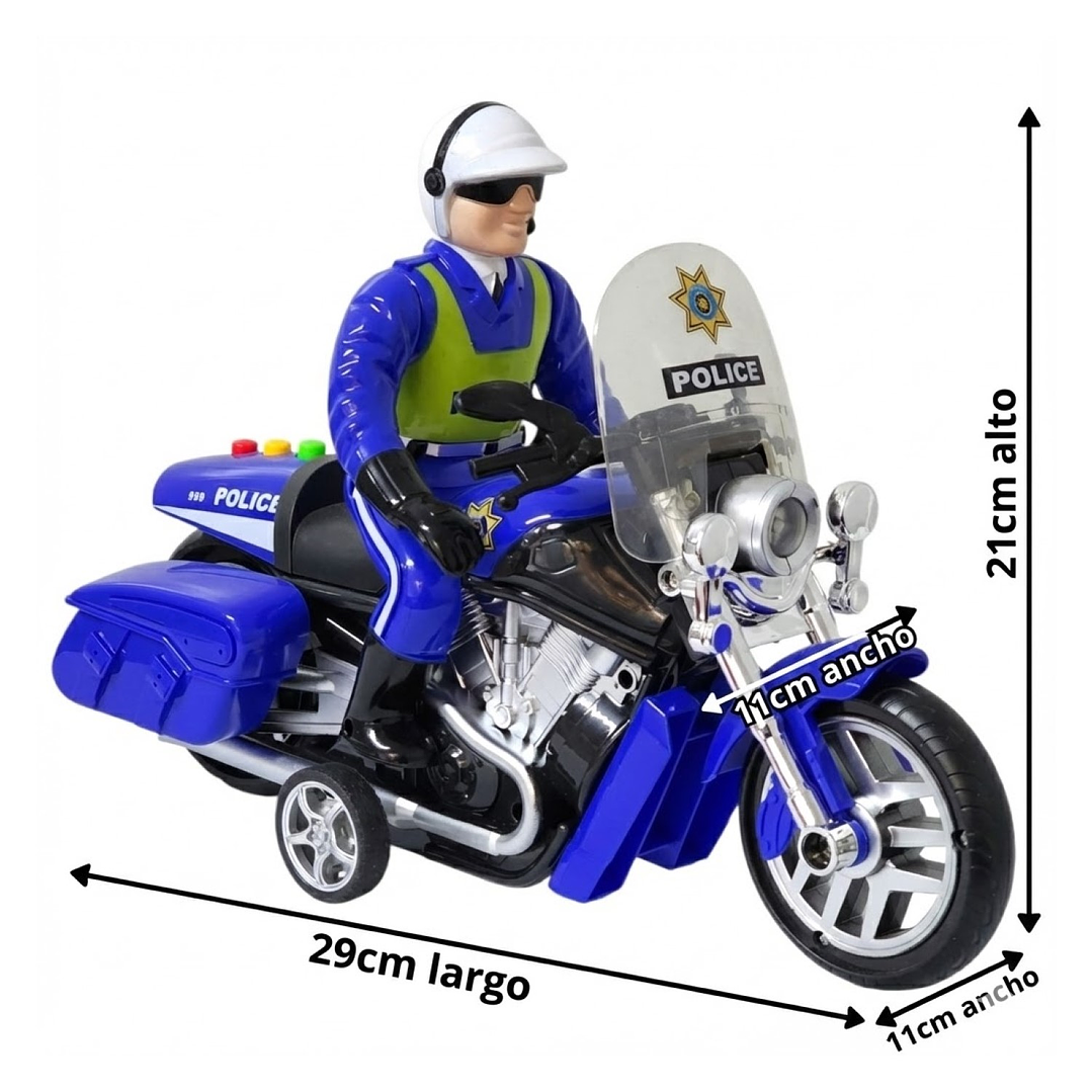 Juguete Moto Policía Luz Sonido Fricción Sujeto Poli DBG1677 4