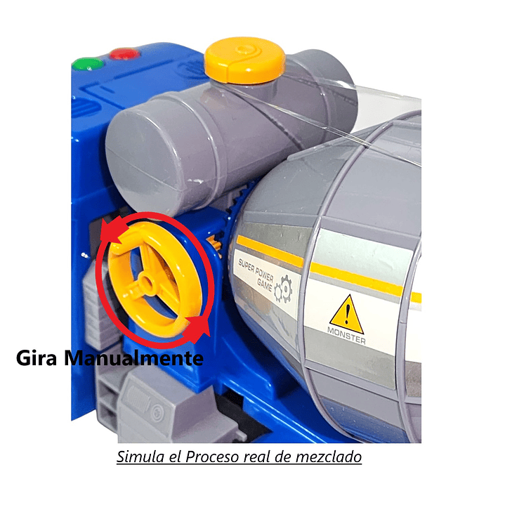 Juguete Camión Hormigonera Luz Sonido Fricción DBG1678 Azul 6