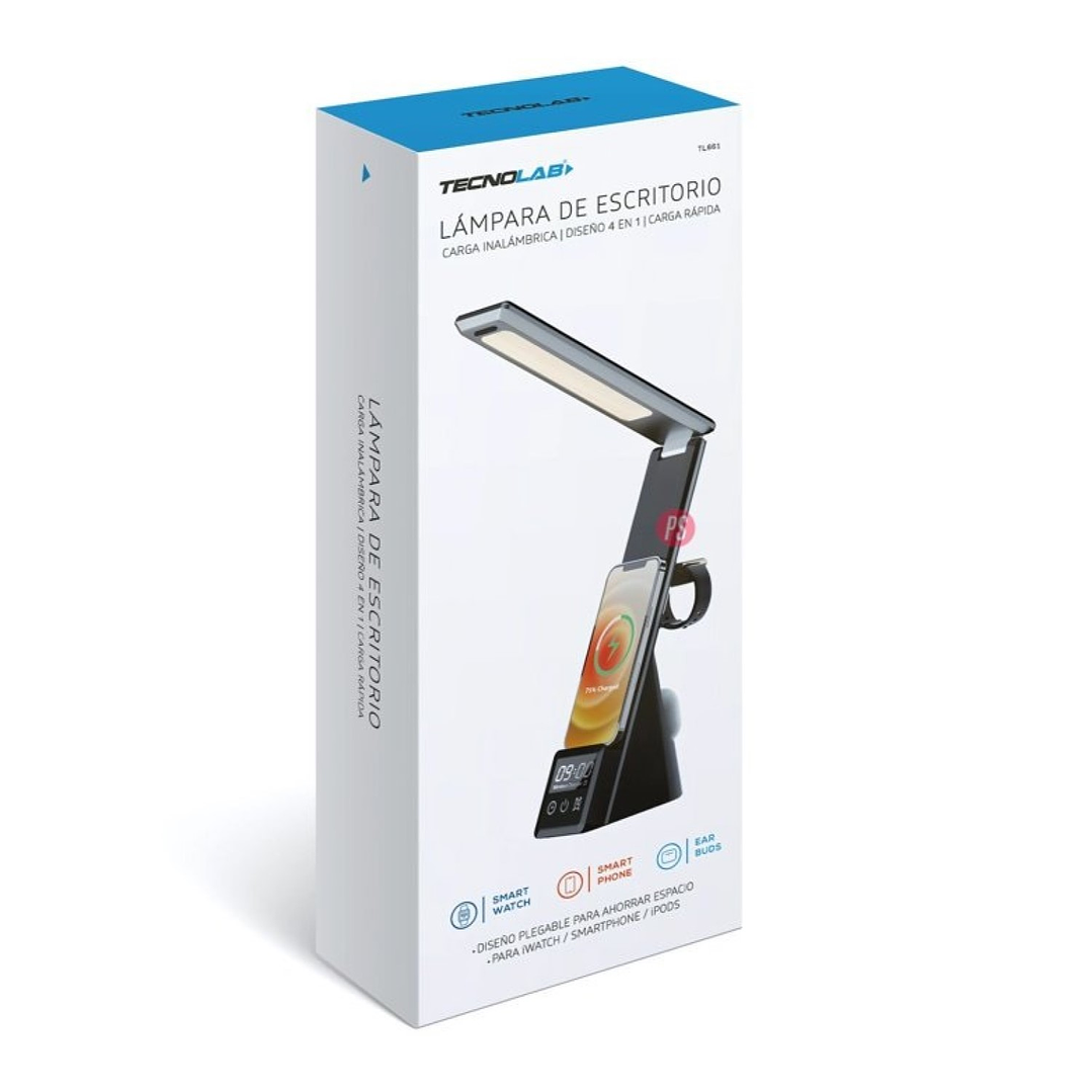 Lámpara Escritorio 4 en 1+ Cargador Inalámbrico Qi Tecnolab 5