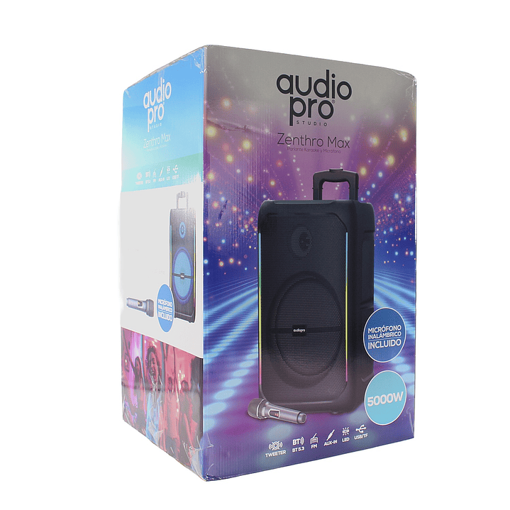 Parlante karaoke Zentro Max AP02099 BT + Micrófono Audiopro 5000W 6