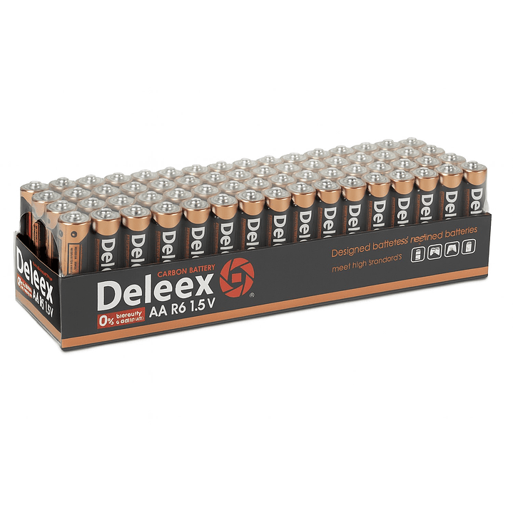 Pack 60 Pilas Deleex Gold AA Carbon Battery R6 1