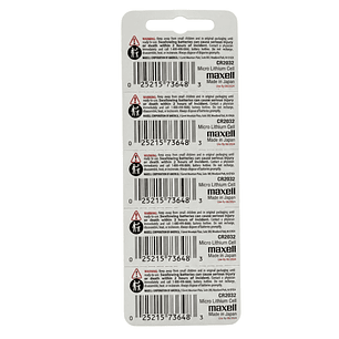 Pack 5 Pilas CR 2032 3v Maxell Tipo Botón Holograma