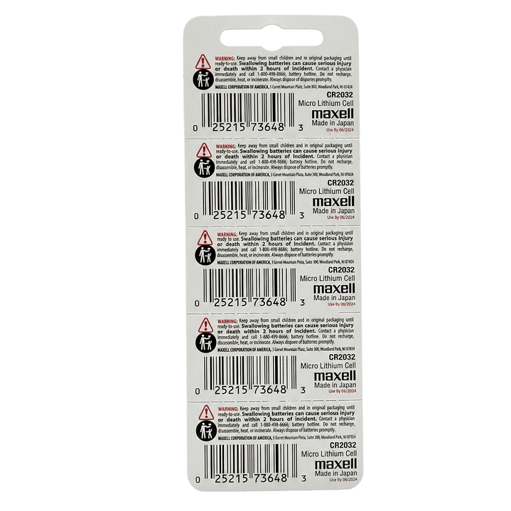 Pack 5 Pilas CR 2032 3v Maxell Tipo Botón Holograma 2
