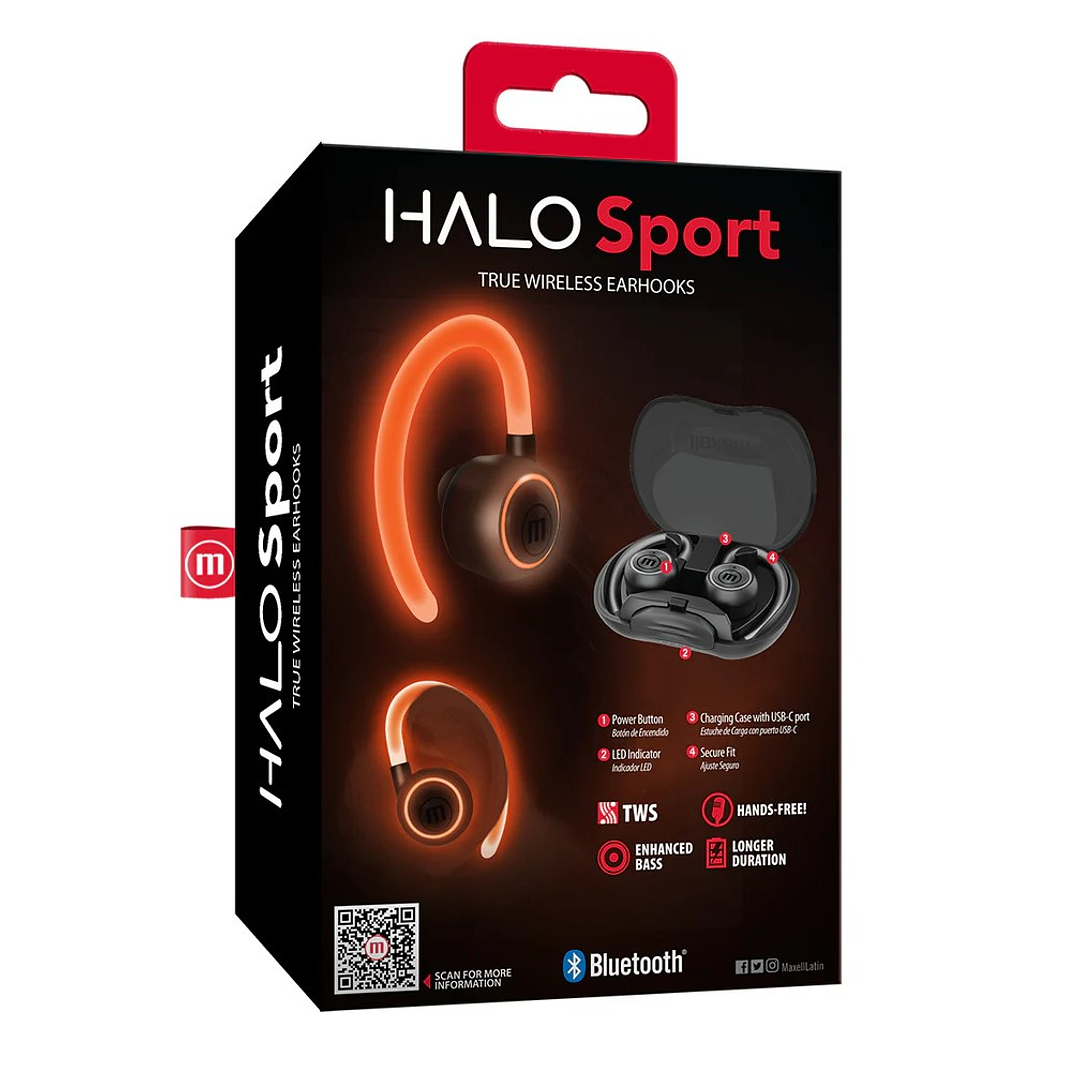 Audífonos Deportivos Inalámbricos Bt Maxell Tws Halo con Iluminación 3