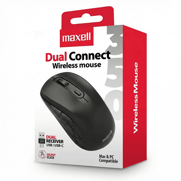 Mouse Inalámbrico Maxell MOWL-350 1600dpi Dual Usb/usb-c 3