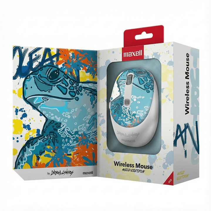 Mouse Inalámbrico Maxell Wild Tortuga 4000dpi Usb/usb-c 5