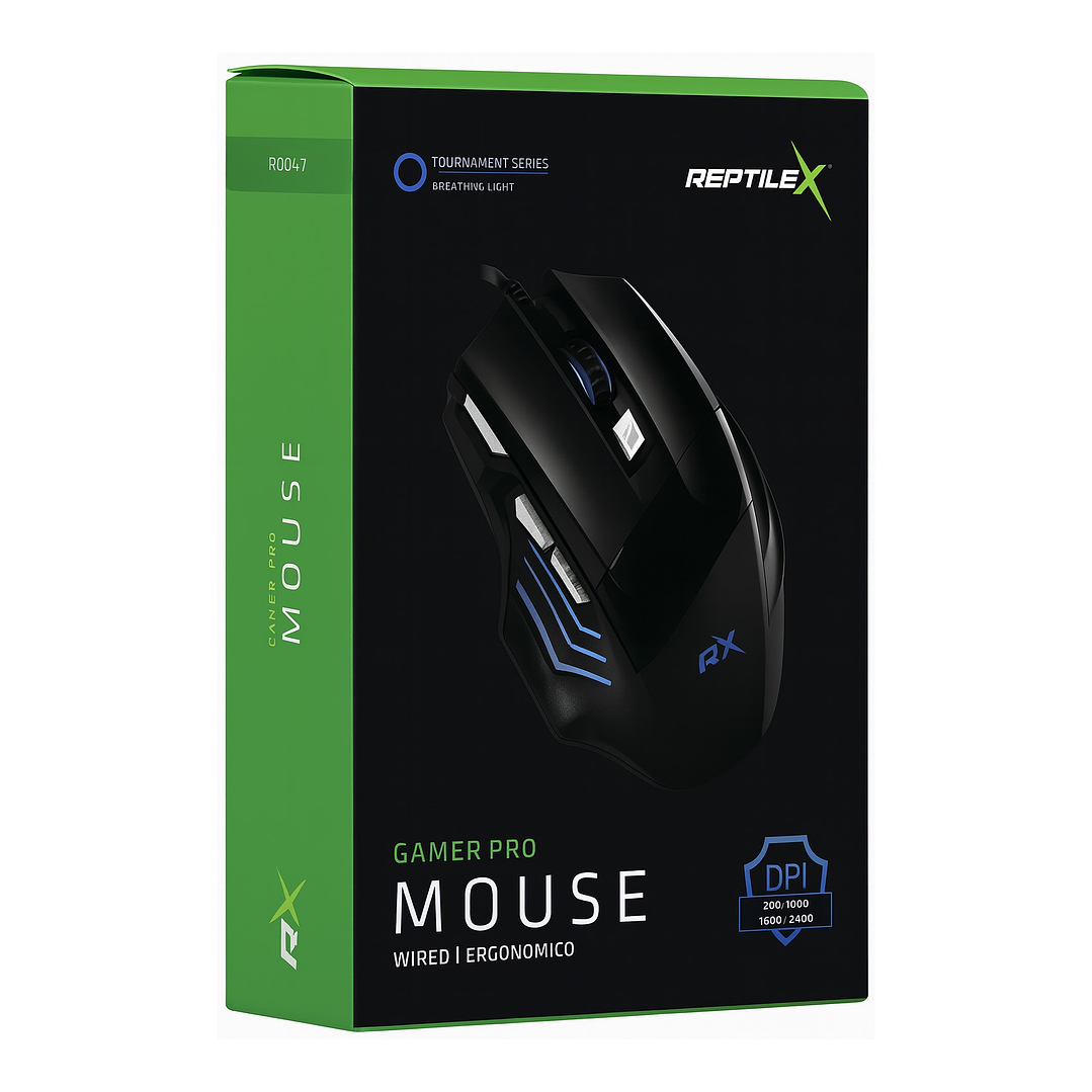 Mouse Gamer ReptileX RX0047 2400 dpi Retroiluminado 5