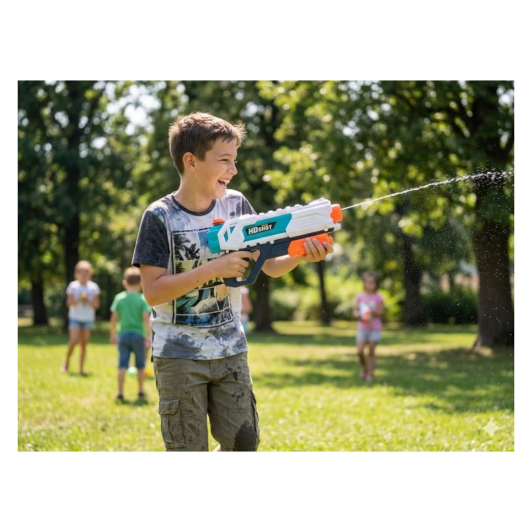 Juguete Pistola Lanza Agua 4 Chorros Tanque 890ml DBG1632 5