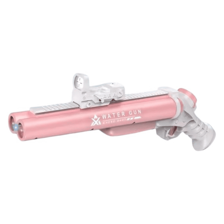 Juguete Pistola Lanza Agua Eléct Doble Cañon DBG1656P Rosa 1