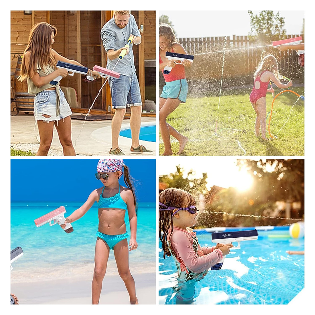 Pistola de Agua Eléctrica Recargable Presión DBG1652 Rosa 6