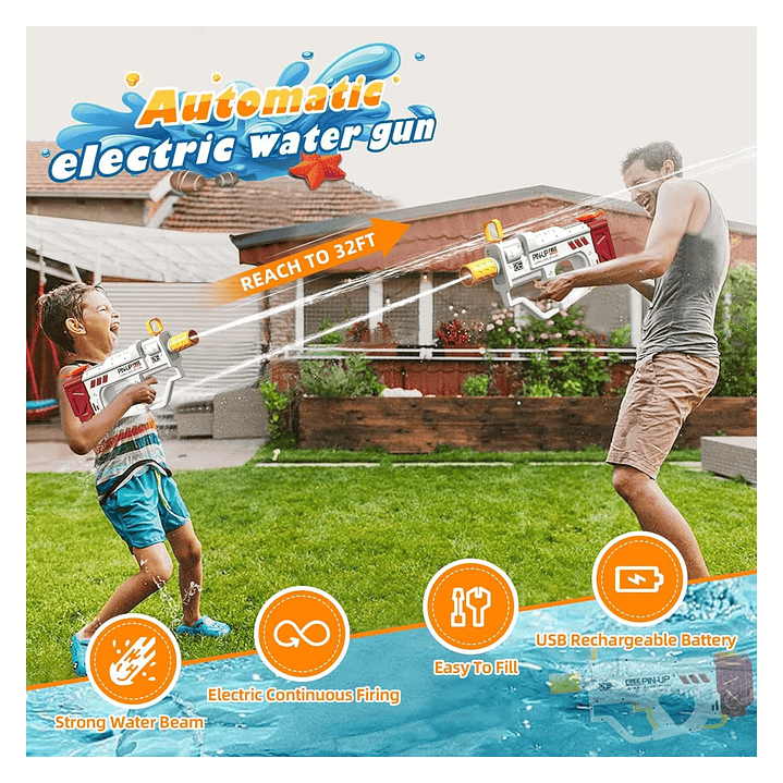Juguete Pistola de Agua Eléctrica Uzi Recargable DBG1659 6
