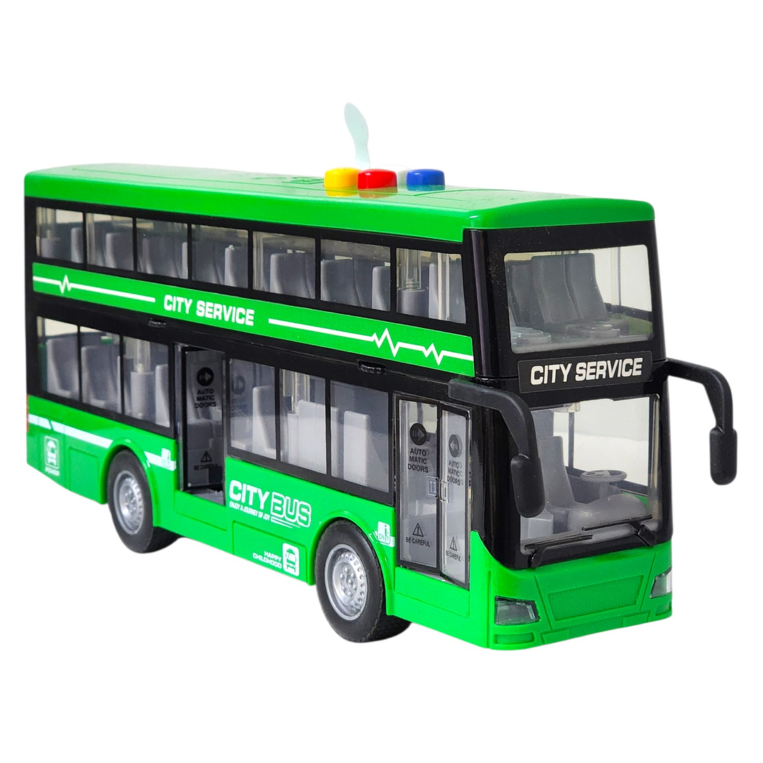 Juguete Autobús Dos Pisos Luces Sonidos 1:16 DBG1680G Verde 1