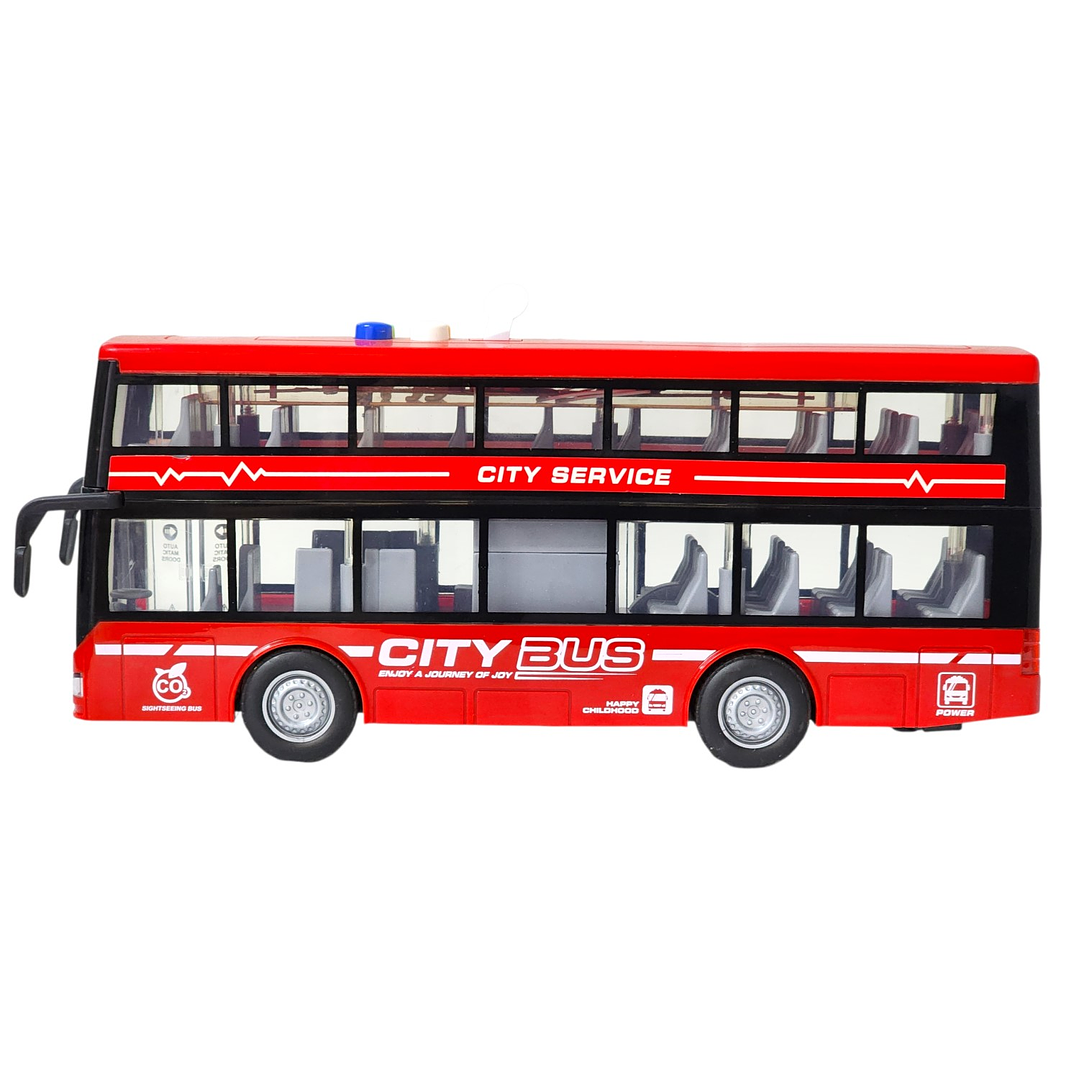 Juguete Autobús Dos Pisos Luces Sonidos 1:16 DBG1680R Rojo 3