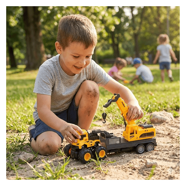 Juguete Camión de Remolque con Grúa Fricción DBG1688 6