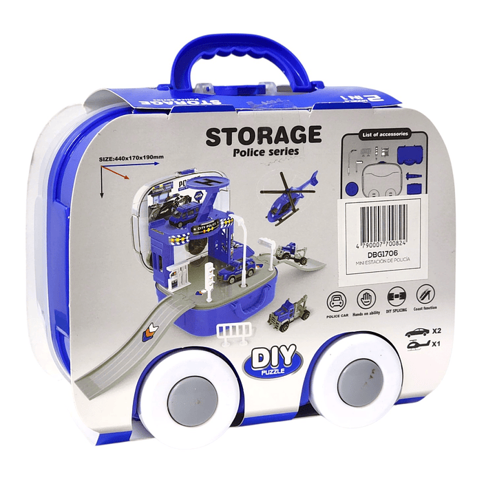 Juguete Mini Estación Policía 2 en 1 con Vehículos DBG1706 8