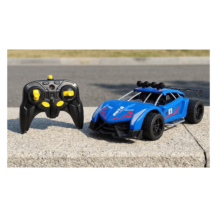 Auto de Carrera RC Luces Música Lanza Vapor DBG1579BL Azul 5