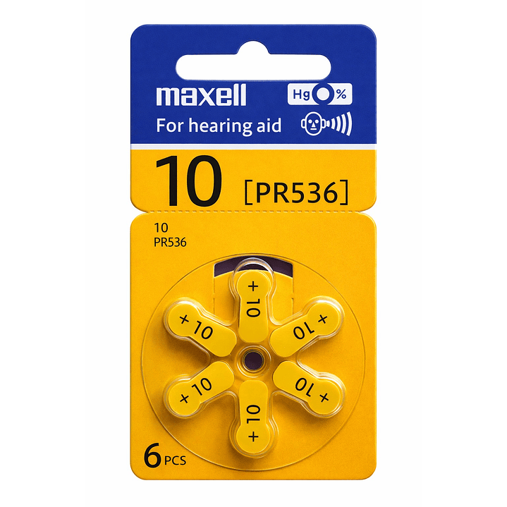 Pack 6 Pilas Para Audífonos Maxell 10 Auditivas 1