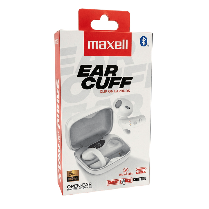 Audífonos Bt Maxell Ear Cuff Clip On Open-Ear TWS Blanco 3