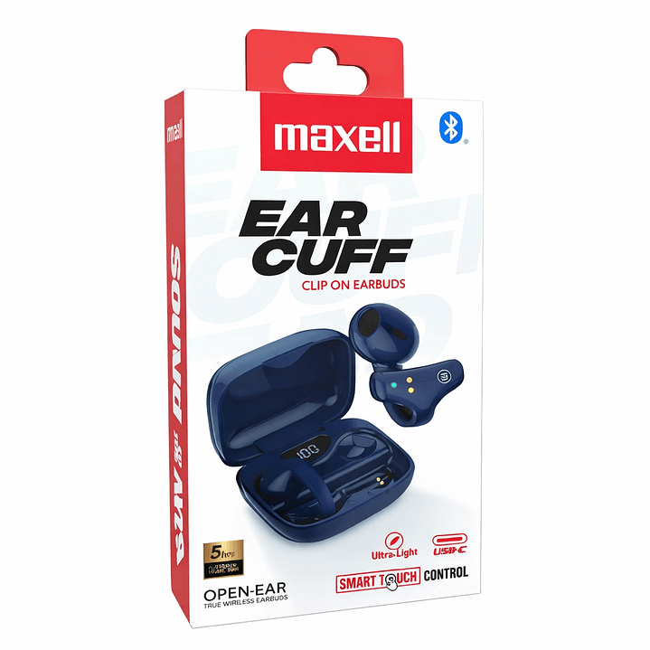 Audífonos Bt Maxell Ear Cuff Clip On Open-Ear TWS Azul 4