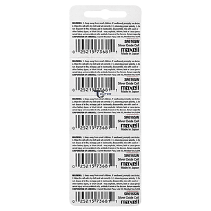 Pack 5 Pilas SR616SW (321) 1.55v Maxell Tipo Botón Holograma