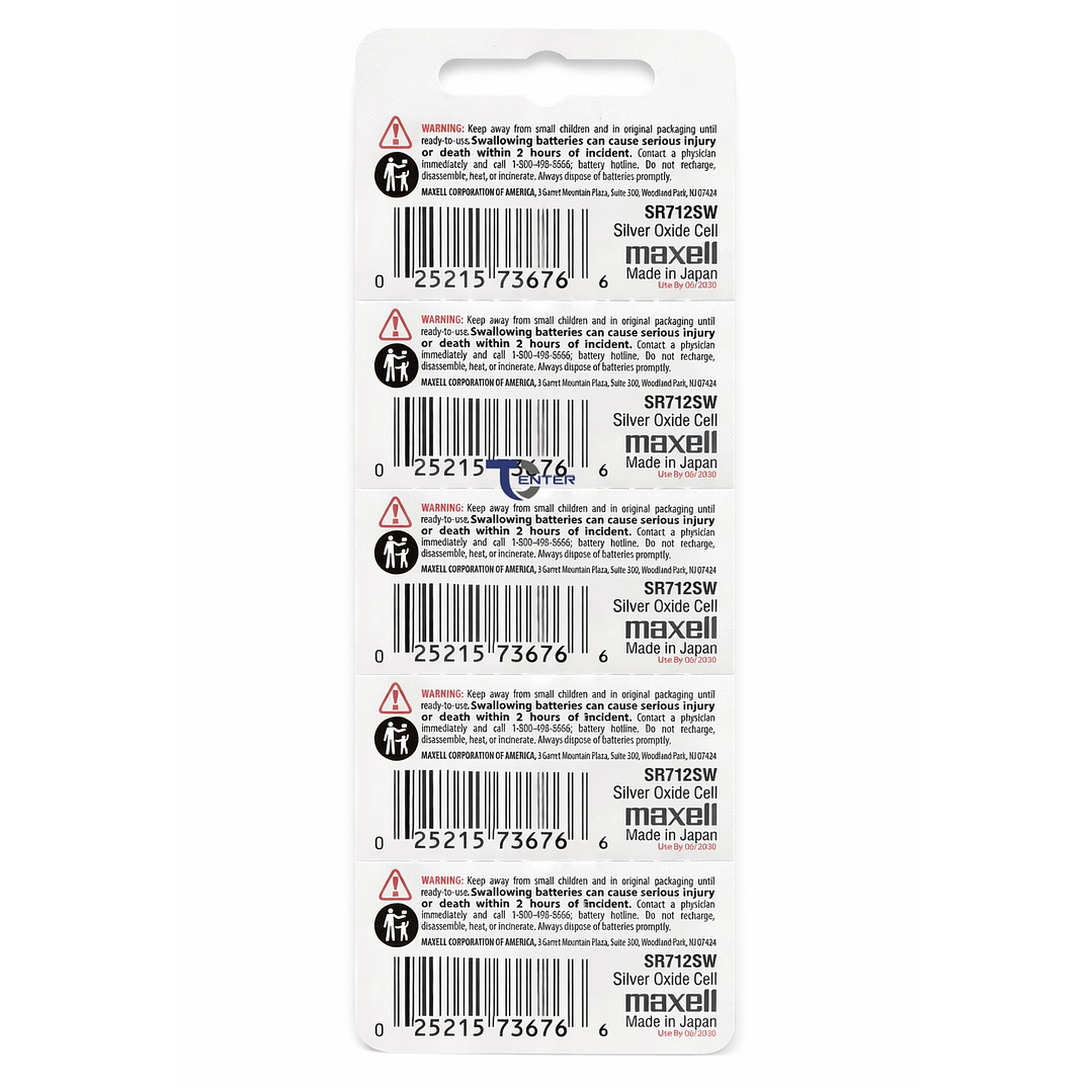 Pack 5 Pilas SR712SW (346) 1.55v Maxell Tipo Botón Holograma 2