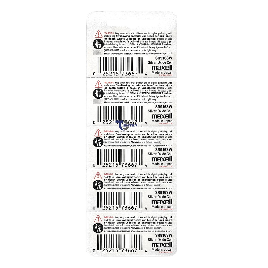 Pack 5 Pilas SR916SW (373) 1.55v Maxell Tipo Botón Holograma 2