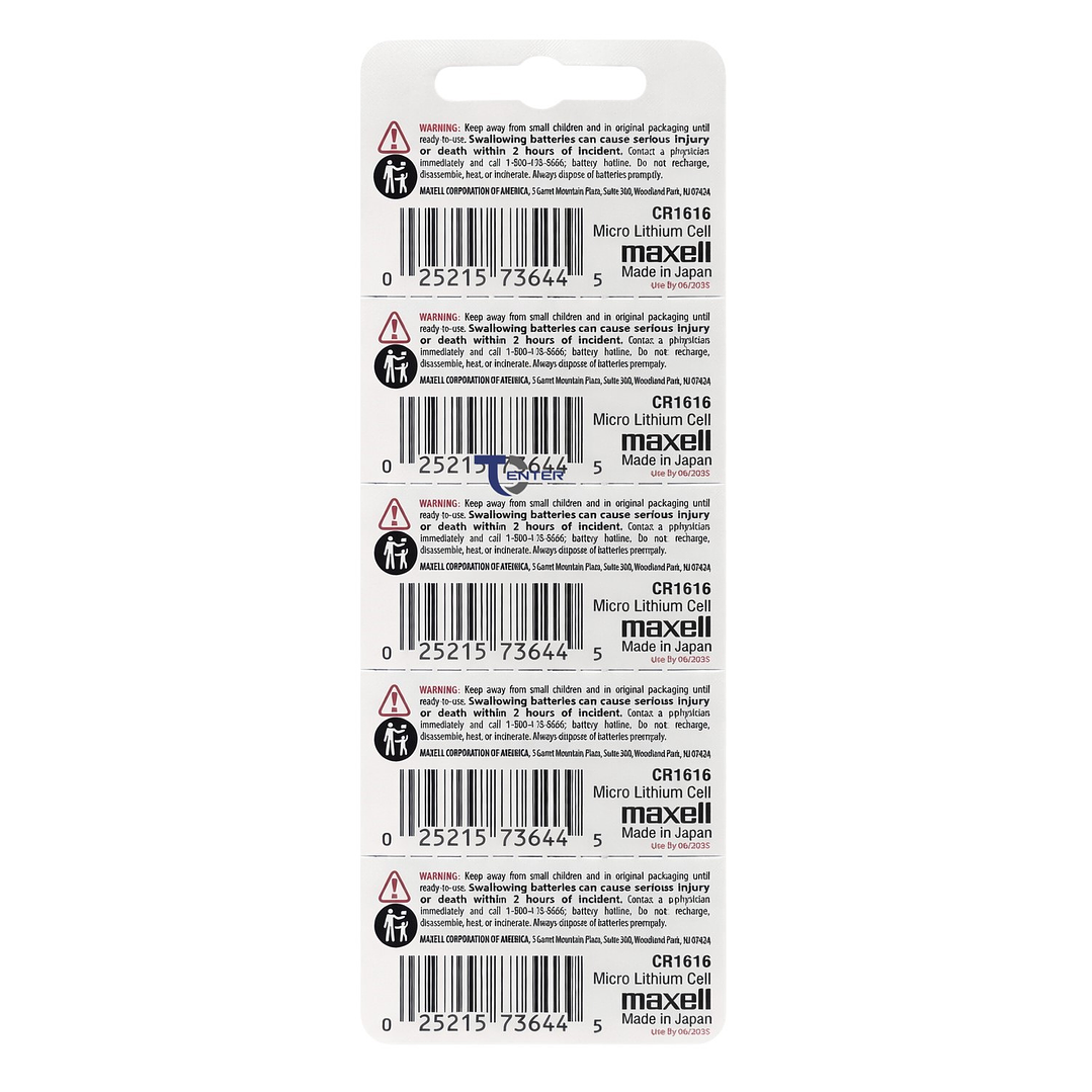 Pack 5 Pilas CR1616 3v Maxell Tipo Botón Holograma 2