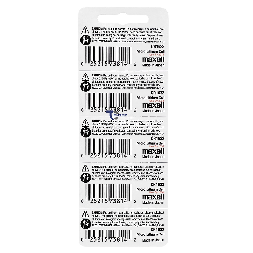 Pack 5 Pilas CR1632 3v Maxell Tipo Botón Holograma 2