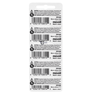 Pack 5 Pilas CR1632 3v Maxell Tipo Botón Holograma