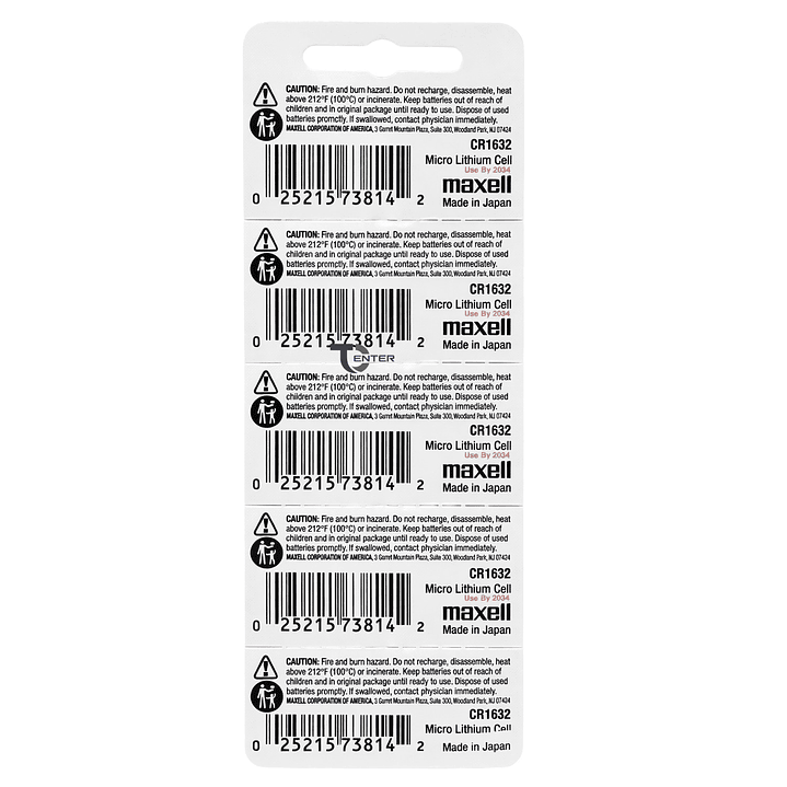 Pack 5 Pilas CR1632 3v Maxell Tipo Botón Holograma 2