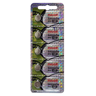 Pack 5 Pilas SR936SW (394) 1.55v Maxell Tipo Botón Holograma