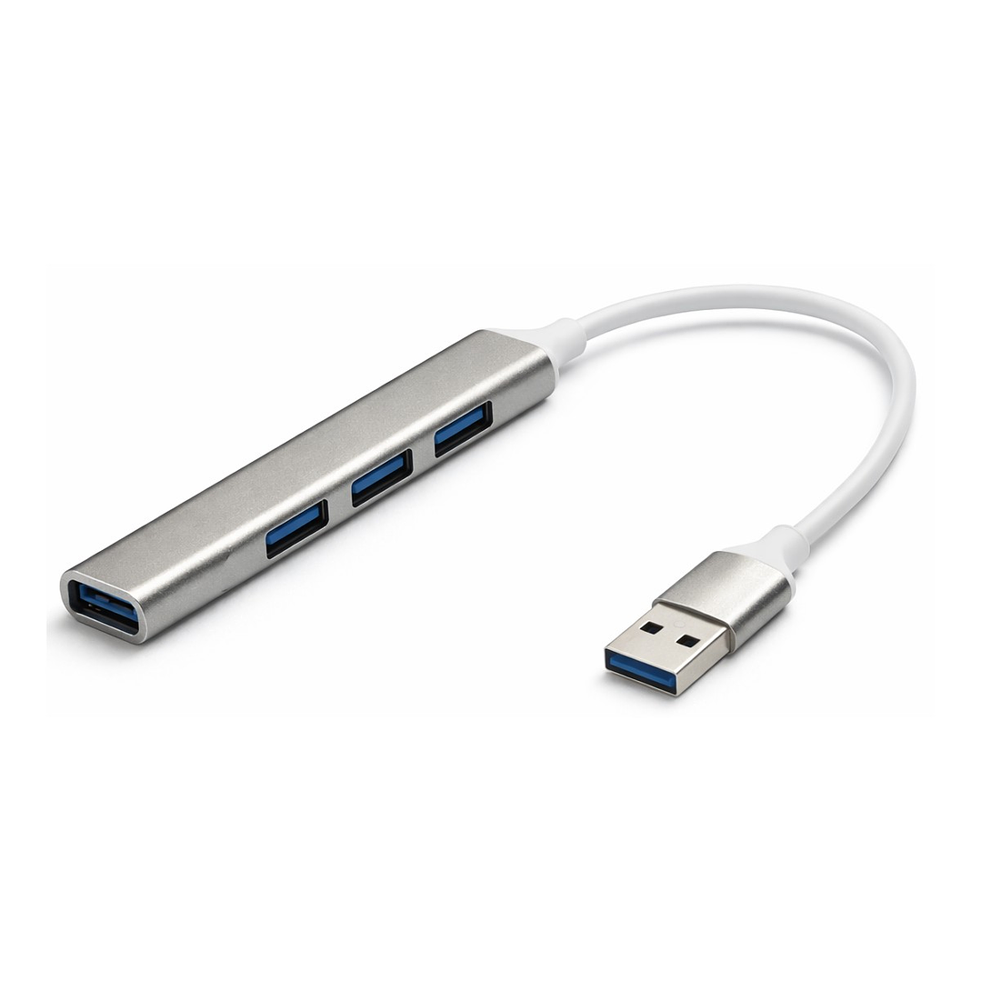 Hub USB 4 Puertos 3.0 Aluminio Gris 1