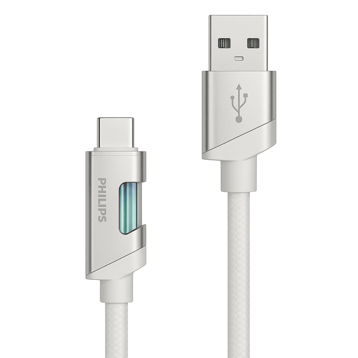 Cable USB-A a Tipo-C Philips DLC5021AW 1 mt Blanco 1