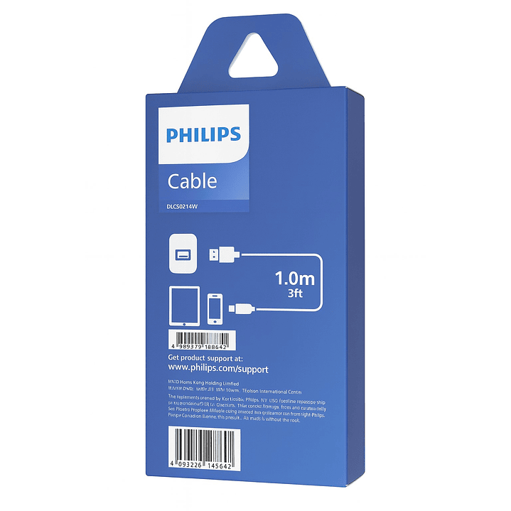 Cable USB-A a Tipo-C Philips DLC5021AW 1 mt Blanco 3