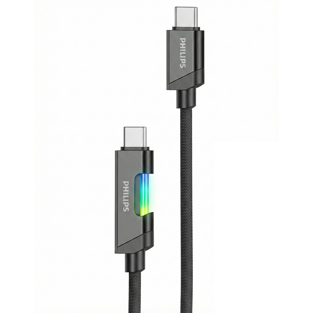 Cable USB-C a USB-C 60w Philips DLC5021CB 1 mt Negro 1