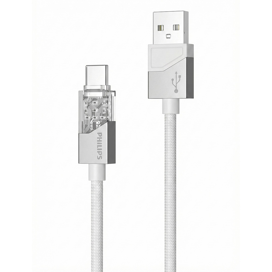 Cable USB-A a USB-C Philips DLC5031AW 1 mt Gris 1