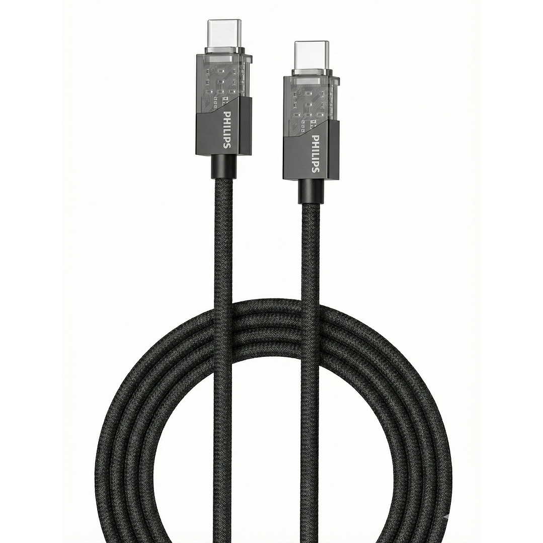 Cable USB-C a USB-C Philips 60w DLC5031CB 1 mt Negro 2